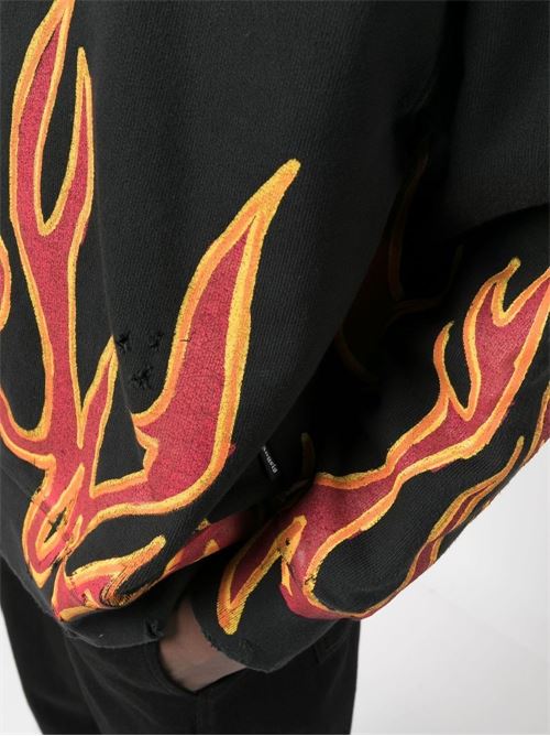 Graffiti Flame Sweatshirt PALM ANGELS | PMBA065F22FLE0051025